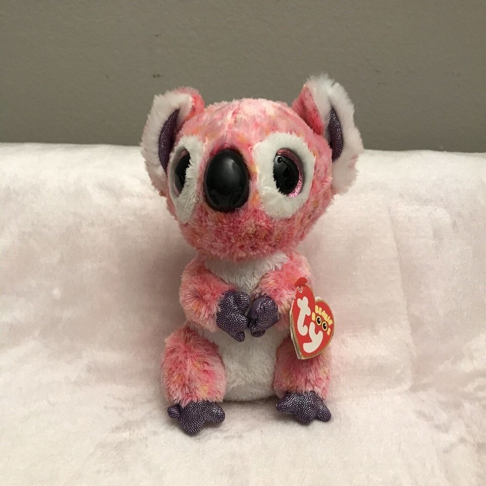 Ty Beanie Boos Kacey Pink Glittery Eyes Sparkly Paws Koala 6" Stuffed plush